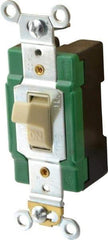 Cooper Wiring Devices - 1 Pole, 120 to 277 VAC, 30 Amp, Industrial Grade, Toggle, Wall and Dimmer Light Switch - Fluorescent - Exact Tool & Supply