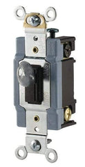 Cooper Wiring Devices - 3 Pole, 120 to 277 VAC, 15 Amp, Industrial Grade, Toggle, Wall and Dimmer Light Switch - 1.31 Inch Wide x 3.28 Inch High - Exact Tool & Supply