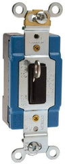 Cooper Wiring Devices - 1 Pole, 120 to 277 VAC, 15 Amp, Industrial Grade, Toggle, Wall and Dimmer Light Switch - 1.31 Inch Wide x 3.28 Inch High - Exact Tool & Supply