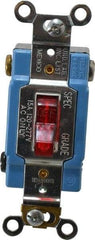 Cooper Wiring Devices - 1 Pole, 120 to 277 VAC, 15 Amp, Industrial Grade, Toggle, Wall and Dimmer Light Switch - 1.31 Inch Wide x 3.28 Inch High - Exact Tool & Supply