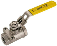 Apollo - 3/8" Pipe, Standard Port, Stainless Steel Standard Ball Valve - 2 Piece, NPT Ends, Locking Lever Handle, 600 WOG, 150 WSP - Exact Tool & Supply