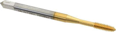 OSG - #4-40 UNC H6 Thread Limit Plug Thread Forming Tap - Cobalt, TiN Finish, 1-7/8" OAL, 9/16" Thread Length, Right Hand Thread, Series HY-PRO NRT - Exact Tool & Supply