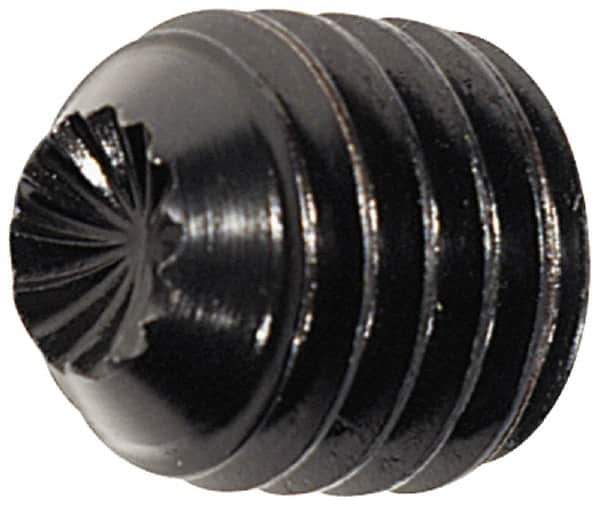 Unbrako - M12, 40mm OAL, Knurled Cup Point Set Screw - Grade 45H Alloy Steel, 6mm Key - Exact Tool & Supply