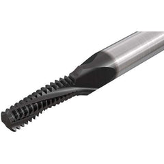 Iscar - M8x1.25 ISO, 1/4" Cutting Diam, 3 Flute, Solid Carbide Helical Flute Thread Mill - Internal Thread, 0.76" LOC, 2-1/2" OAL, 1/4" Shank Diam - Exact Tool & Supply