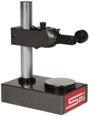 SPI - Cast Iron (Base), Rectangular Base, Comparator Gage Stand - 8" High, 6" Base Length x 3-7/8" Base Width x 2" Base Height, Includes Holder - Exact Tool & Supply