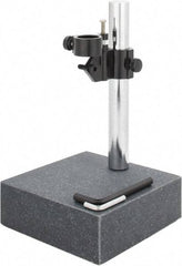 SPI - Granite, Rectangular Base, Comparator Gage Stand - 8" High, 6" Base Length x 6" Base Width x 2" Base Height, Includes Holder - Exact Tool & Supply
