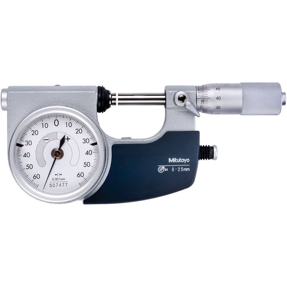 Mitutoyo - Mechanical Micrometer Heads; Minimum Measurement (Inch): 0 ; Minimum Measurement (Decimal Inch): 0 ; Minimum Measurement (mm): 0 ; Maximum Measurement (mm): 25 ; Digital Counter: No ; Spindle Length (mm): 42.00 - Exact Tool & Supply