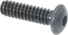 Made in USA - #6-32 UNC Hex Socket Drive, Button Screw - Alloy Steel, Black Oxide Finish, Fully Threaded, 1/2" Length Under Head - Exact Tool & Supply