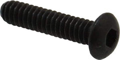 Made in USA - #10-24 UNC Hex Socket Drive, Button Screw - Alloy Steel, Black Oxide Finish, Fully Threaded, 7/8" Length Under Head - Exact Tool & Supply