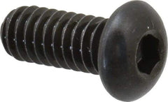 Made in USA - 1/4-20 UNC Hex Socket Drive, Button Screw - Alloy Steel, Black Oxide Finish, Fully Threaded, 5/8" Length Under Head - Exact Tool & Supply