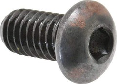 Made in USA - 5/16-18 UNC Hex Socket Drive, Button Screw - Alloy Steel, Black Oxide Finish, Fully Threaded, 5/8" Length Under Head - Exact Tool & Supply