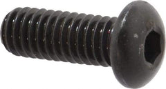 Made in USA - 5/16-18 UNC Hex Socket Drive, Button Screw - Alloy Steel, Black Oxide Finish, Fully Threaded, 7/8" Length Under Head - Exact Tool & Supply