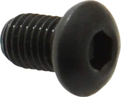 Made in USA - 1/4-28 UNF Hex Socket Drive, Button Screw - Alloy Steel, Black Oxide Finish, Fully Threaded, 3/8" Length Under Head - Exact Tool & Supply