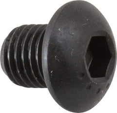 Made in USA - 5/16-24 UNF Hex Socket Drive, Button Screw - Alloy Steel, Black Oxide Finish, Fully Threaded, 3/8" Length Under Head - Exact Tool & Supply