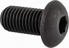 Made in USA - 5/16-24 UNF Hex Socket Drive, Button Screw - Alloy Steel, Black Oxide Finish, Fully Threaded, 5/8" Length Under Head - Exact Tool & Supply