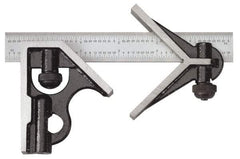 SPI - 3 Piece, 24" Combination Square Set - 1/32 & 1/64" (English/Metric) Graduation, Hardened Steel Blade, Hardened Steel Center & Square Head - Exact Tool & Supply