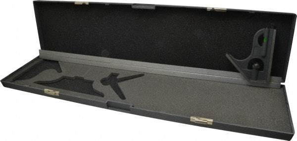 SPI - 2 Piece, 24" Combination Square Set - 1/16, 1/32, 1/64 & 1/8" (4R) Graduation, Hardened Steel Blade, Cast Iron Square Head - Exact Tool & Supply