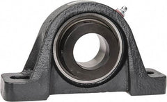 Browning - 1-1/2" ID, 7-1/8" OAL x 4" OAH Pillow Block - 4,467 Lb Static Cap, 7,340 Lb Dyn Cap, 5-3/8" Btw Mnt Hole Ctrs, 2" Base-to-Ctr Ht, Cast Iron - Exact Tool & Supply