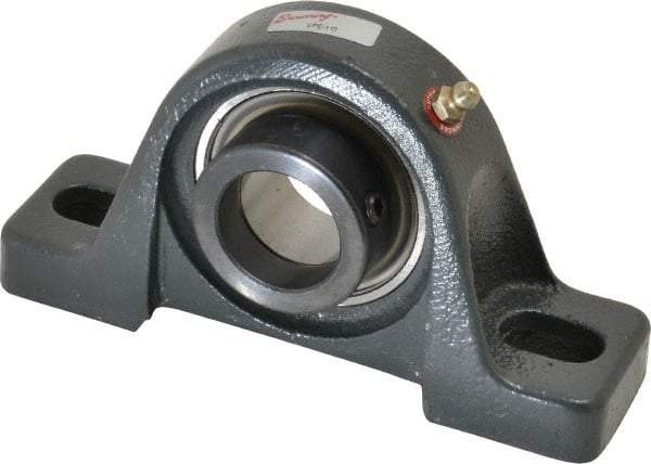 Browning - 1-3/16" ID, 6-3/16" OAL x 3-9/32" OAH Pillow Block - 2,567 Lb Static Cap, 4,381 Lb Dyn Cap, 4-5/8" Btw Mnt Hole Ctrs, 1-11/16" Base-to-Ctr Ht, Cast Iron - Exact Tool & Supply