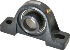 Browning - 1-3/16" ID, 6-3/16" OAL x 3-9/32" OAH Pillow Block - 2,567 Lb Static Cap, 4,381 Lb Dyn Cap, 4-5/8" Btw Mnt Hole Ctrs, 1-11/16" Base-to-Ctr Ht, Cast Iron - Exact Tool & Supply