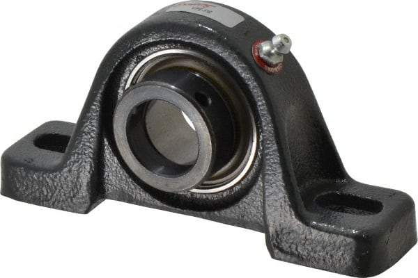 Browning - 1" ID, 5-1/2" OAL x 2-13/16" OAH Pillow Block - 1,651 Lb Static Cap, 2,801 Lb Dyn Cap, 4-1/8" Btw Mnt Hole Ctrs, 1-7/16" Base-to-Ctr Ht, Cast Iron - Exact Tool & Supply