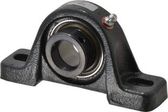 Browning - 1" ID, 5-1/2" OAL x 2-13/16" OAH Pillow Block - 1,651 Lb Static Cap, 2,801 Lb Dyn Cap, 4-1/8" Btw Mnt Hole Ctrs, 1-7/16" Base-to-Ctr Ht, Cast Iron - Exact Tool & Supply