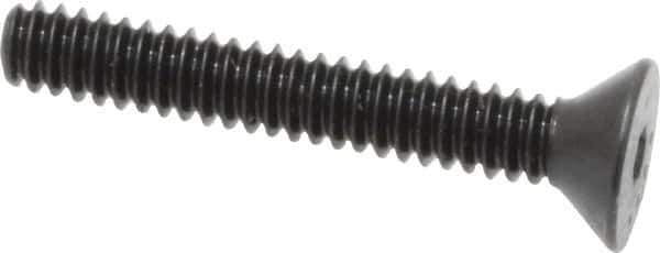Made in USA - #4-40 UNC Hex Socket Drive, 82° Flat Screw - Alloy Steel, Black Oxide Finish, Fully Threaded, 3/4" OAL - Exact Tool & Supply