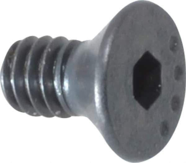 Made in USA - #5-40 UNC Hex Socket Drive, 82° Flat Screw - Alloy Steel, Black Oxide Finish, Fully Threaded, 1/4" OAL - Exact Tool & Supply