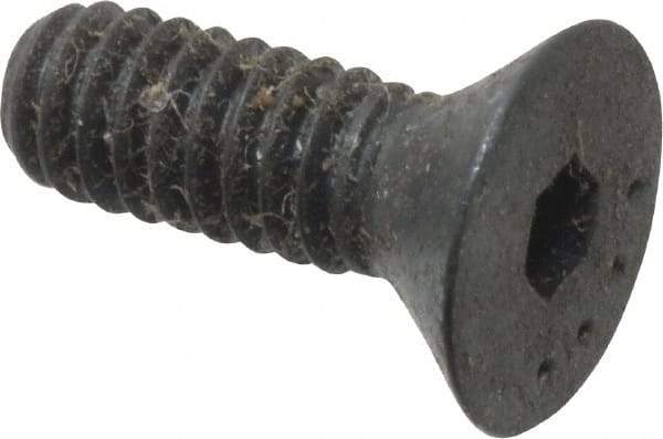 Made in USA - #5-40 UNC Hex Socket Drive, 82° Flat Screw - Alloy Steel, Black Oxide Finish, Fully Threaded, 3/8" OAL - Exact Tool & Supply