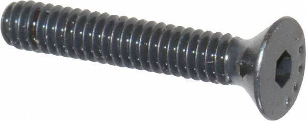 Made in USA - #5-40 UNC Hex Socket Drive, 82° Flat Screw - Alloy Steel, Black Oxide Finish, Fully Threaded, 3/4" OAL - Exact Tool & Supply