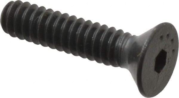 Made in USA - #6-32 UNC Hex Socket Drive, 82° Flat Screw - Alloy Steel, Black Oxide Finish, Fully Threaded, 5/8" OAL - Exact Tool & Supply