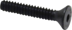 Made in USA - #6-32 UNC Hex Socket Drive, 82° Flat Screw - Alloy Steel, Black Oxide Finish, Fully Threaded, 3/4" OAL - Exact Tool & Supply