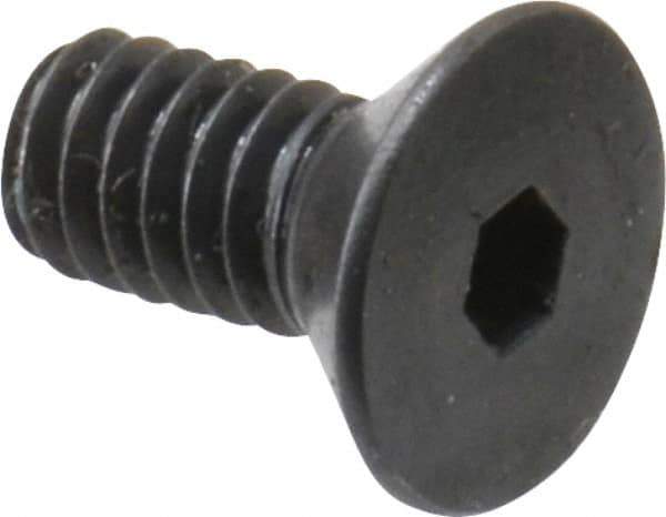 Made in USA - #8-32 UNC Hex Socket Drive, 82° Flat Screw - Alloy Steel, Black Oxide Finish, Fully Threaded, 3/8" OAL - Exact Tool & Supply
