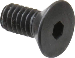 Made in USA - #8-32 UNC Hex Socket Drive, 82° Flat Screw - Alloy Steel, Black Oxide Finish, Fully Threaded, 3/8" OAL - Exact Tool & Supply