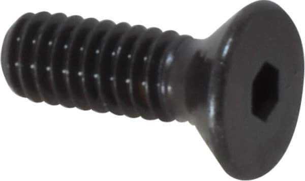 Made in USA - #8-32 UNC Hex Socket Drive, 82° Flat Screw - Alloy Steel, Black Oxide Finish, Fully Threaded, 1/2" OAL - Exact Tool & Supply