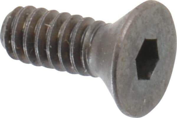 Made in USA - #10-24 UNC Hex Socket Drive, 82° Flat Screw - Alloy Steel, Black Oxide Finish, Fully Threaded, 1/2" OAL - Exact Tool & Supply