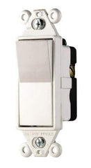 Cooper Wiring Devices - 1 Pole, 120 to 277 VAC, 20 Amp, Commercial Grade, Rocker, Wall and Dimmer Light Switch - 1.44 Inch Wide - Exact Tool & Supply