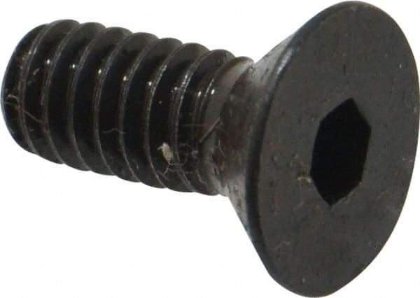 Made in USA - 1/4-20 UNC Hex Socket Drive, 82° Flat Screw - Alloy Steel, Black Oxide Finish, Fully Threaded, 5/8" OAL - Exact Tool & Supply
