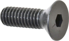 Made in USA - 5/16-18 UNC Hex Socket Drive, 82° Flat Screw - Alloy Steel, Black Oxide Finish, Fully Threaded, 1" OAL - Exact Tool & Supply