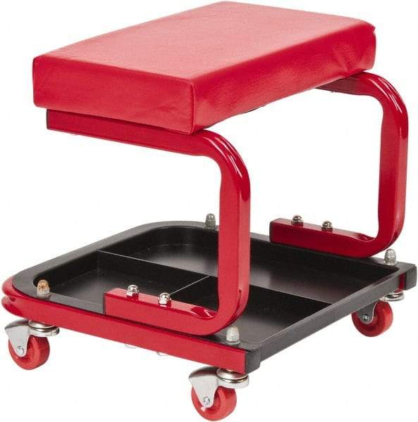 Value Collection - 260 Lb Capacity, 4 Wheel Creeper Seat with Tray - Steel, 14" High x 14 Wide - Exact Tool & Supply