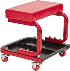Value Collection - 260 Lb Capacity, 4 Wheel Creeper Seat with Tray - Steel, 14" High x 14 Wide - Exact Tool & Supply