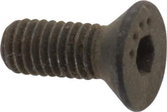 Made in USA - #10-32 UNF Hex Socket Drive, 82° Flat Screw - Alloy Steel, Black Oxide Finish, Fully Threaded, 1/2" OAL - Exact Tool & Supply