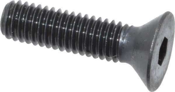 Made in USA - #10-32 UNF Hex Socket Drive, 82° Flat Screw - Alloy Steel, Black Oxide Finish, Fully Threaded, 3/4" OAL - Exact Tool & Supply