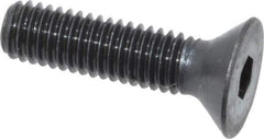 Made in USA - #10-32 UNF Hex Socket Drive, 82° Flat Screw - Alloy Steel, Black Oxide Finish, Fully Threaded, 3/4" OAL - Exact Tool & Supply