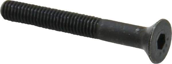 Made in USA - #10-32 UNF Hex Socket Drive, 82° Flat Screw - Alloy Steel, Black Oxide Finish, Fully Threaded, 1-1/2" OAL - Exact Tool & Supply