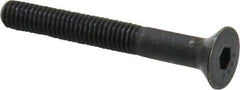 Made in USA - #10-32 UNF Hex Socket Drive, 82° Flat Screw - Alloy Steel, Black Oxide Finish, Fully Threaded, 1-1/2" OAL - Exact Tool & Supply