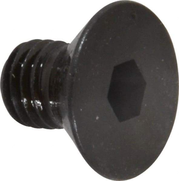 Made in USA - 1/4-28 UNF Hex Socket Drive, 82° Flat Screw - Alloy Steel, Black Oxide Finish, Fully Threaded, 3/8" OAL - Exact Tool & Supply