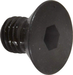 Made in USA - 1/4-28 UNF Hex Socket Drive, 82° Flat Screw - Alloy Steel, Black Oxide Finish, Fully Threaded, 3/8" OAL - Exact Tool & Supply