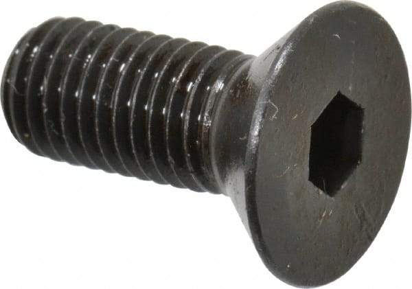 Made in USA - 1/4-28 UNF Hex Socket Drive, 82° Flat Screw - Alloy Steel, Black Oxide Finish, Fully Threaded, 5/8" OAL - Exact Tool & Supply