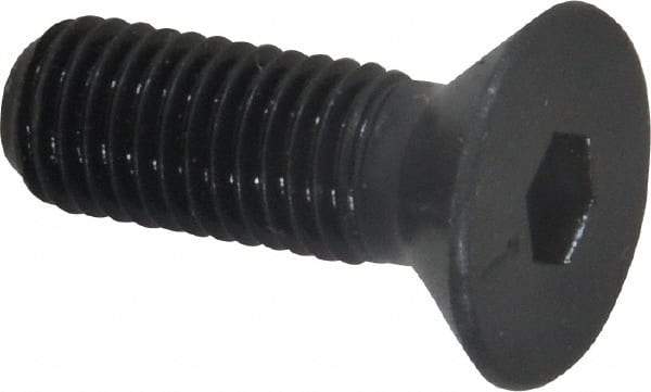 Made in USA - 1/4-28 UNF Hex Socket Drive, 82° Flat Screw - Alloy Steel, Black Oxide Finish, Fully Threaded, 3/4" OAL - Exact Tool & Supply